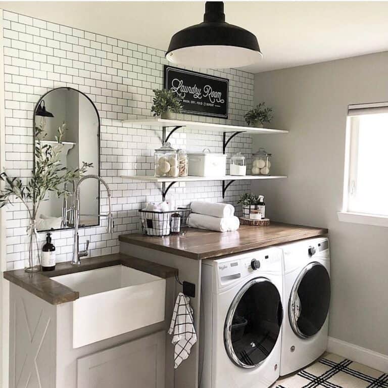 Laundry Room with White Apron Sink - Soul & Lane
