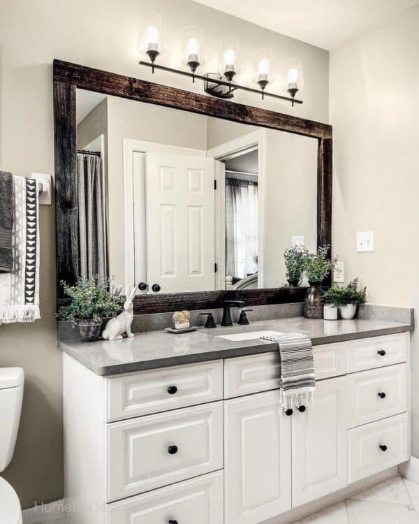 37 Out of This World Wood Framed Bathroom Mirrors
