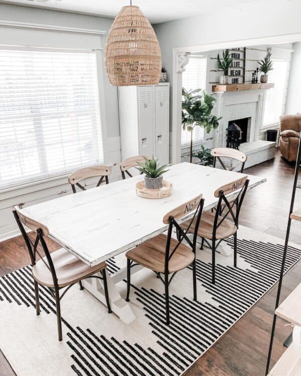 Modern Touches With White Farmhouse Dining Table 600x750 