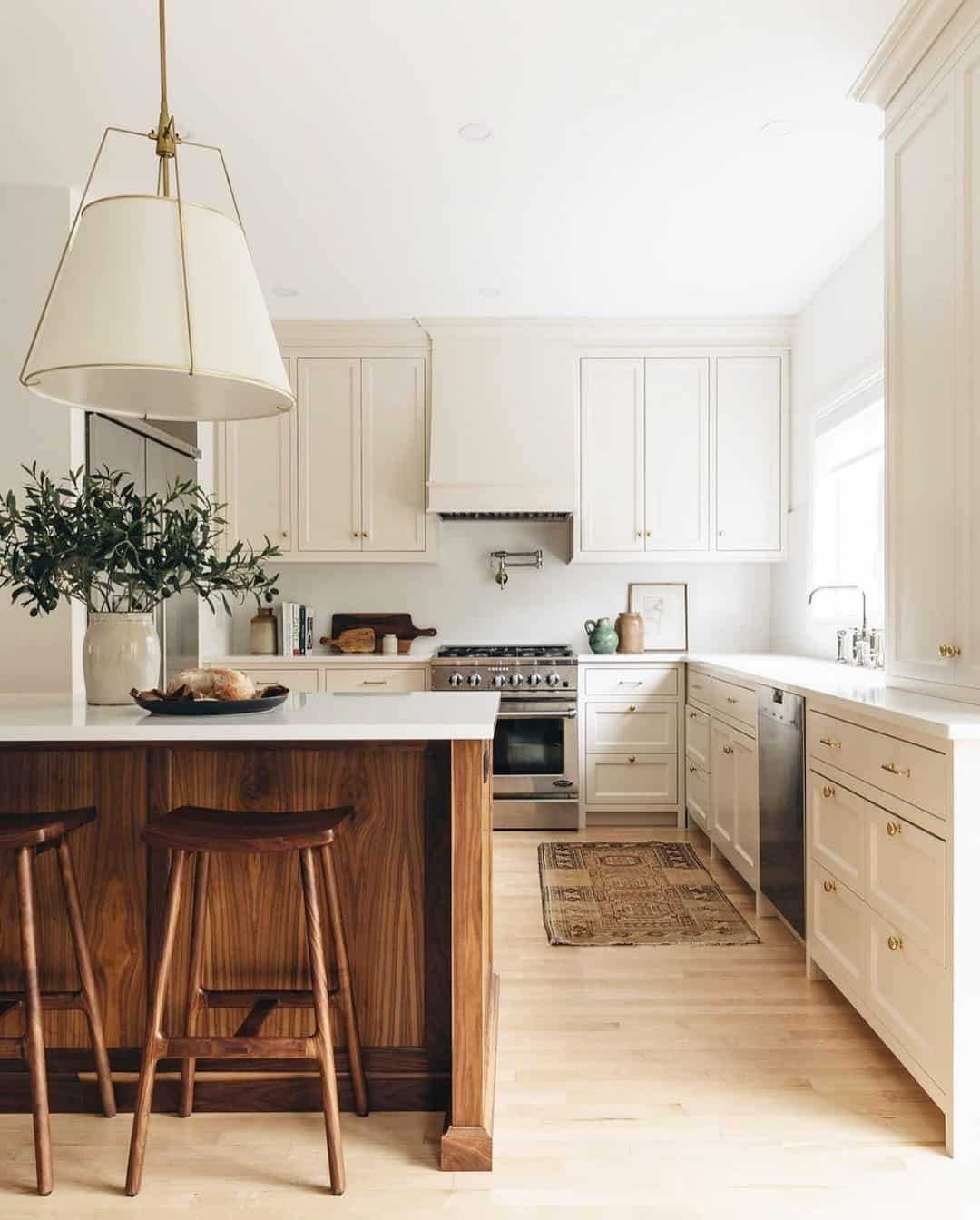 White Kitchen With Light Wood Flooring - Soul & Lane