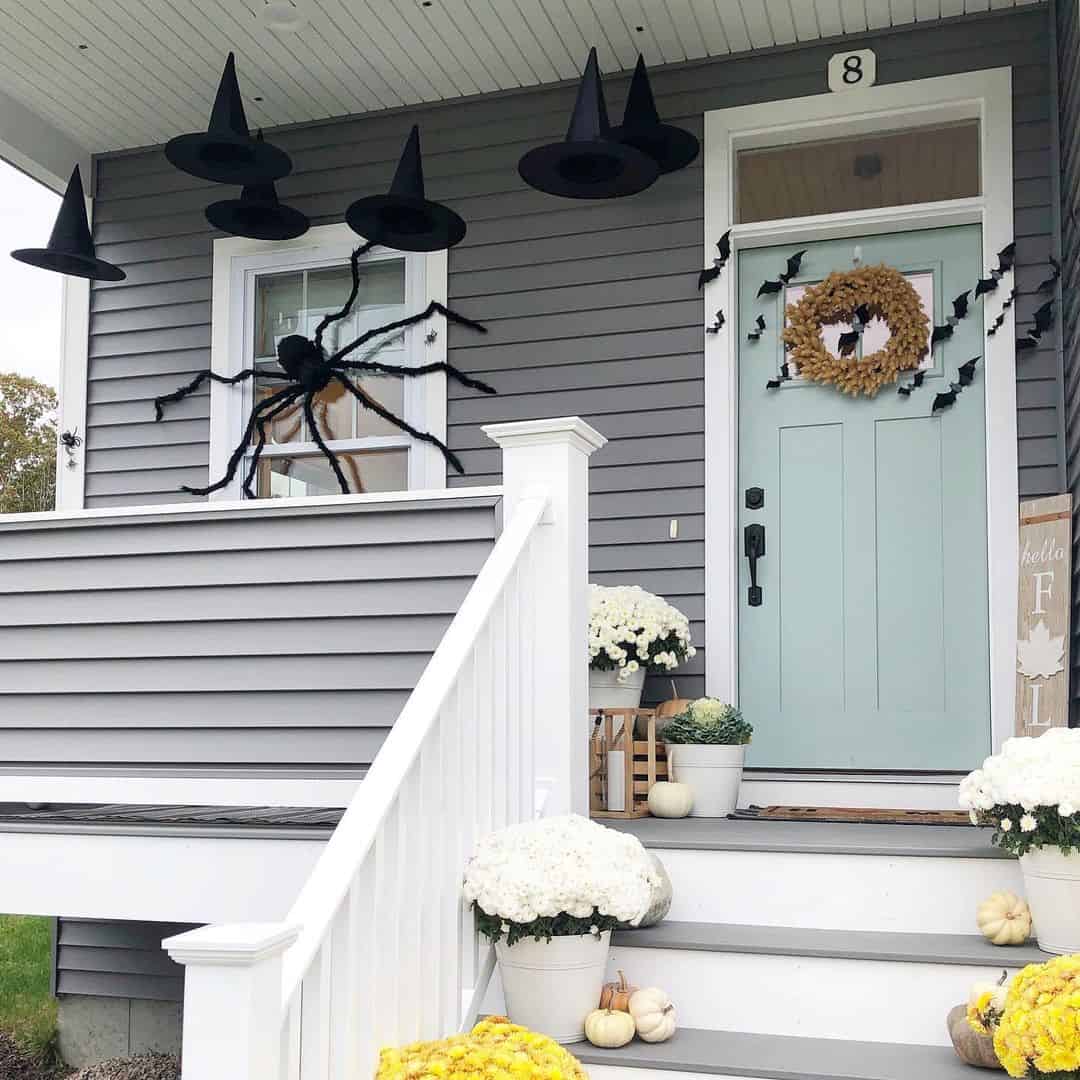 Grey Front Porch Halloween Window Decorations - Soul & Lane