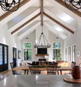 Shiplap Vaulted Ceiling with Wood Beams - Soul & Lane