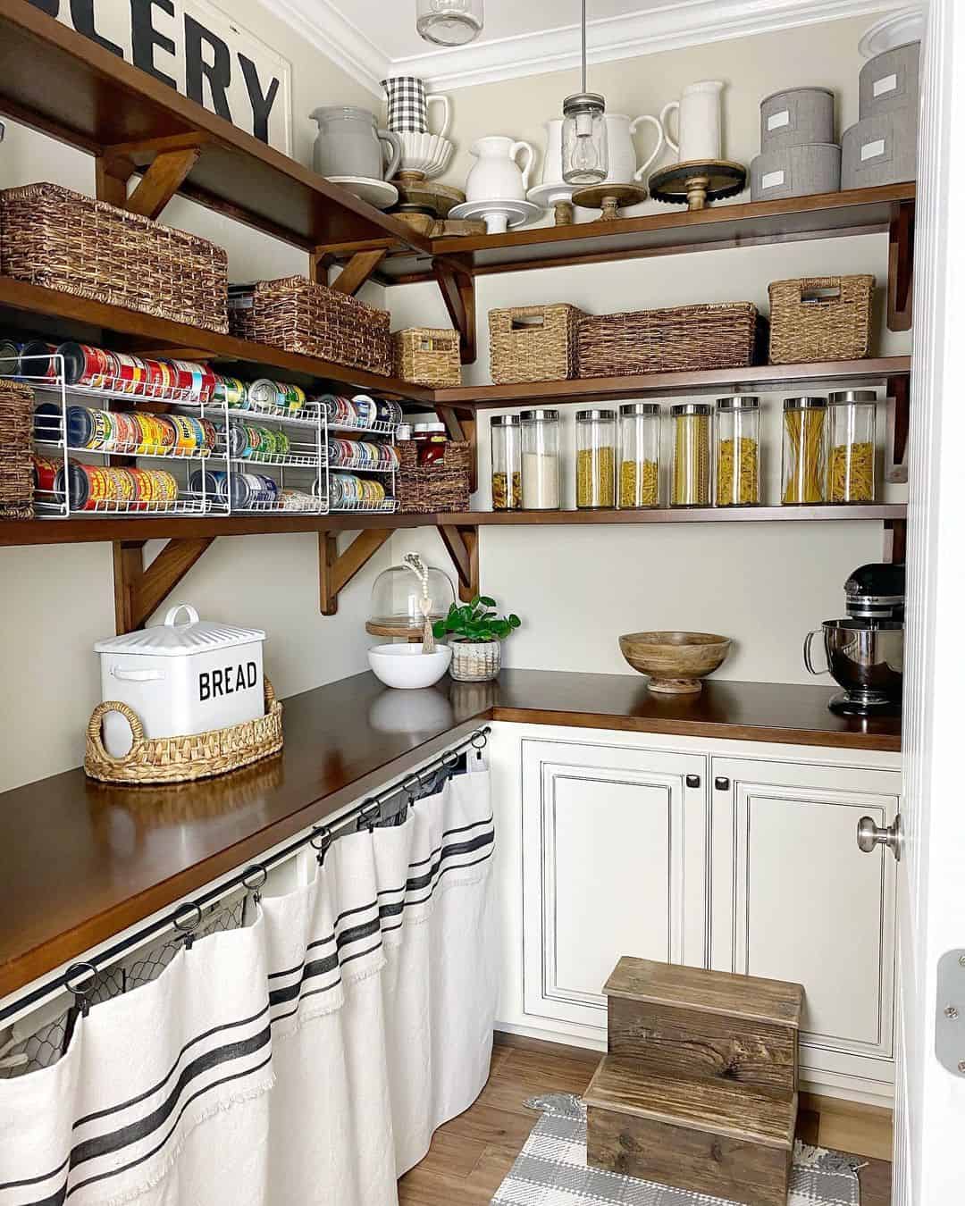 Stained Wood Countertop For Walk In Pantry 