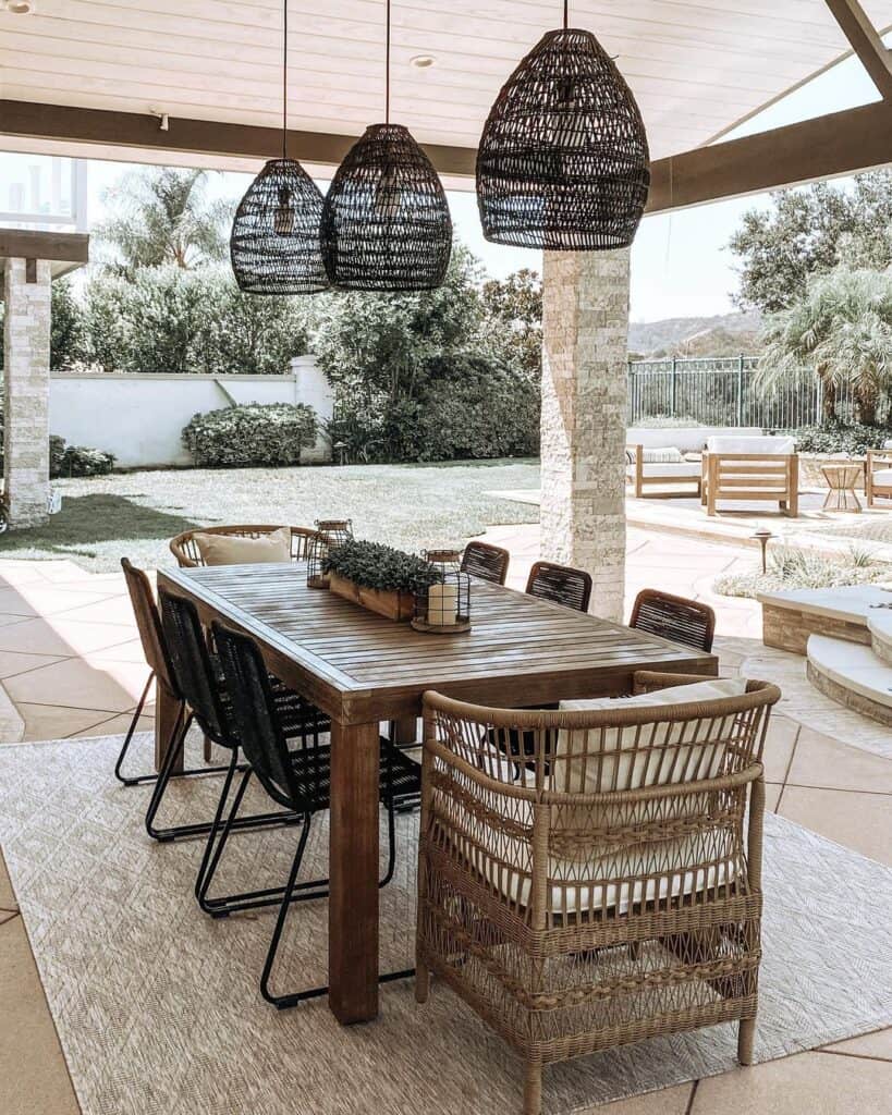 Patio Table with Rattan Dining Chairs - Soul & Lane