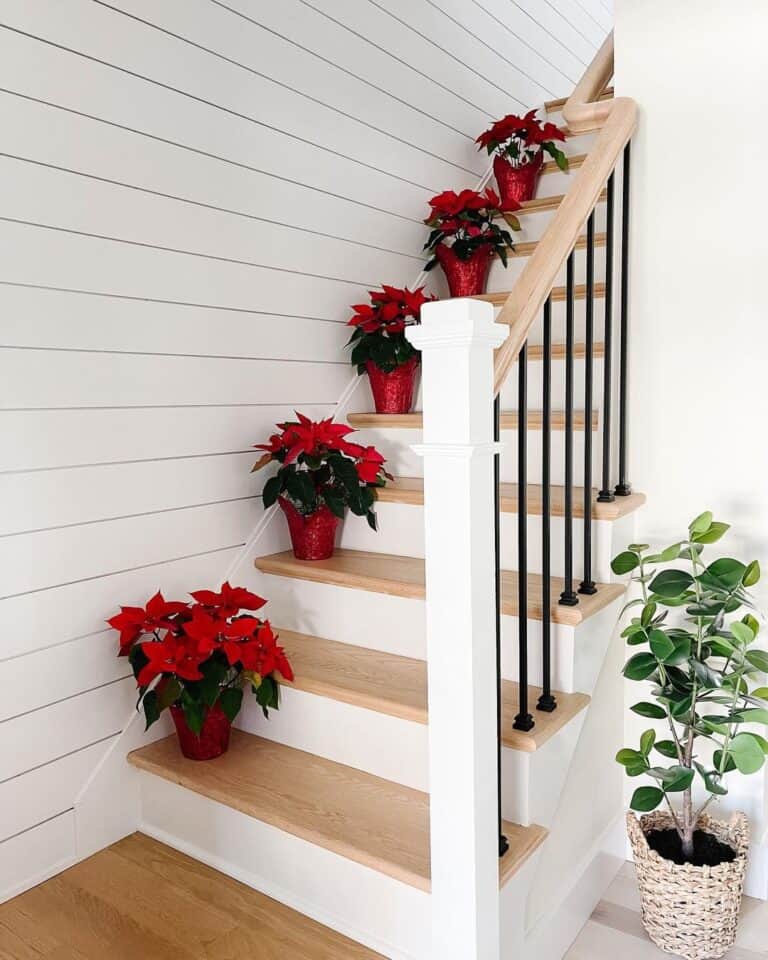 Stairwell with White Stair Skirt Board