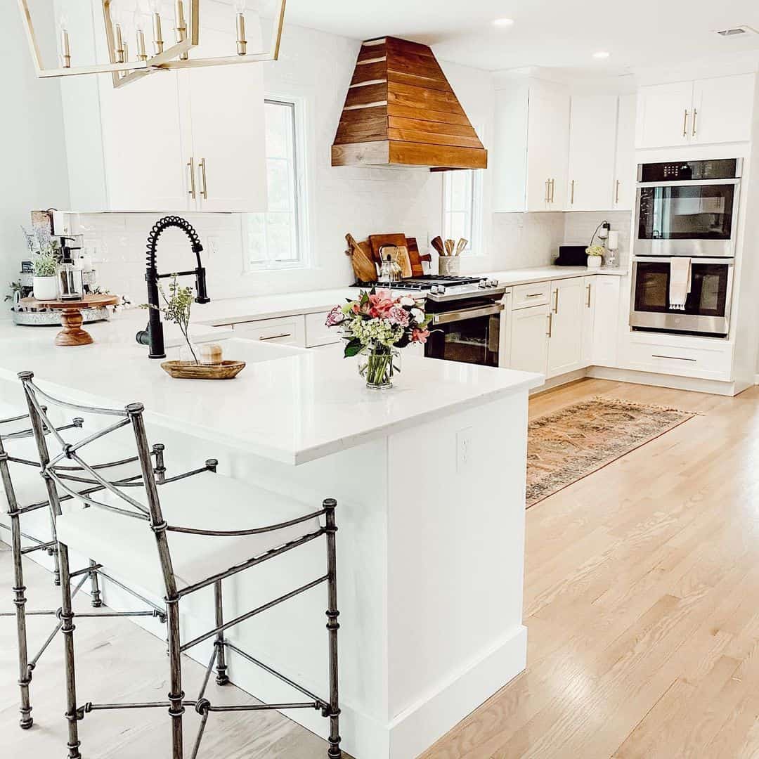 All White Kitchen with Wooden Accents - Soul & Lane