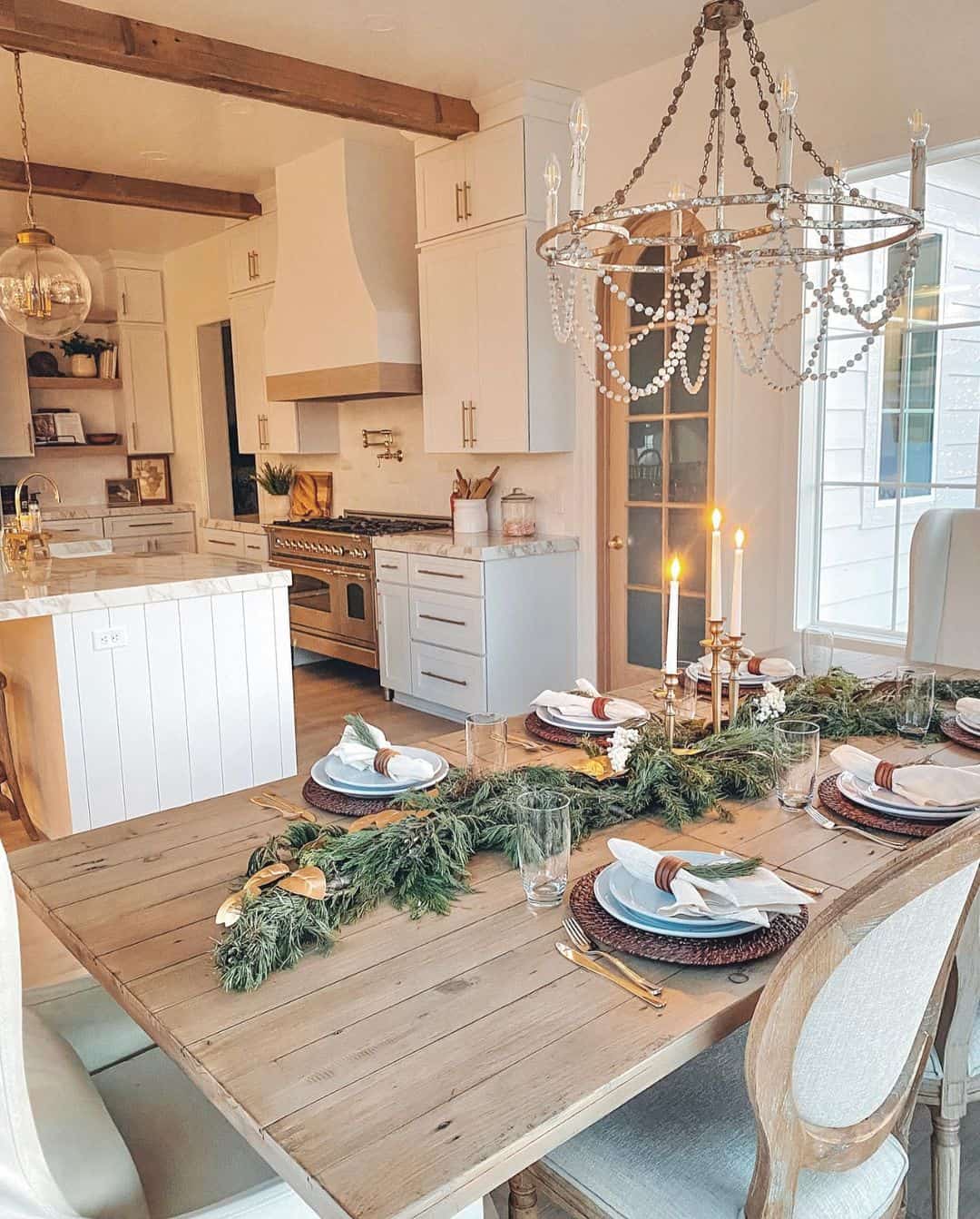 Farmhouse Kitchen Diner with Beamed Ceiling - Soul & Lane