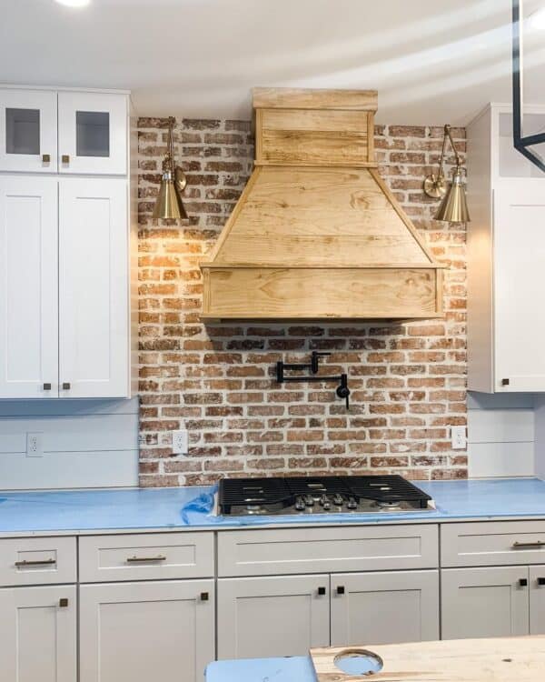 Rustic Kitchen With Exposed Brickwork 600x750 