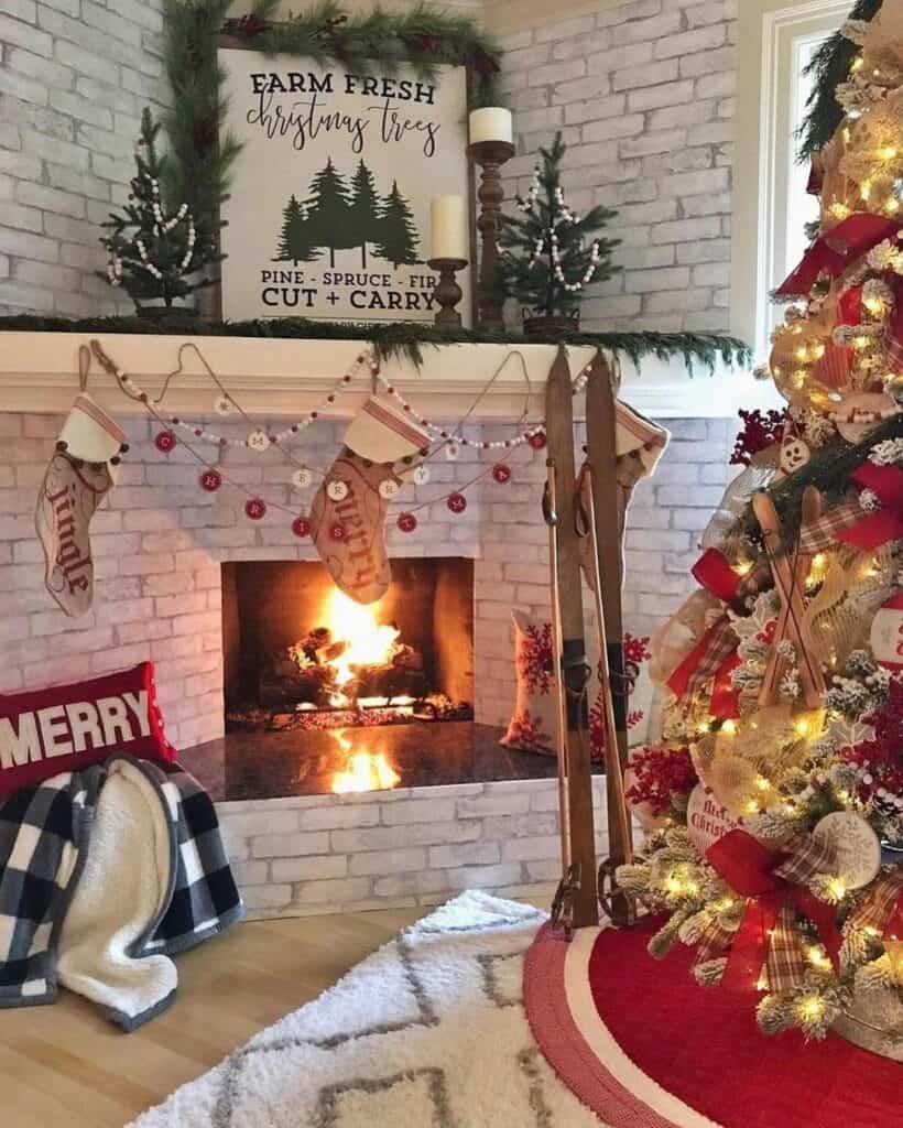 Beautiful Fireplace and Christmas Tree Corner - Soul & Lane