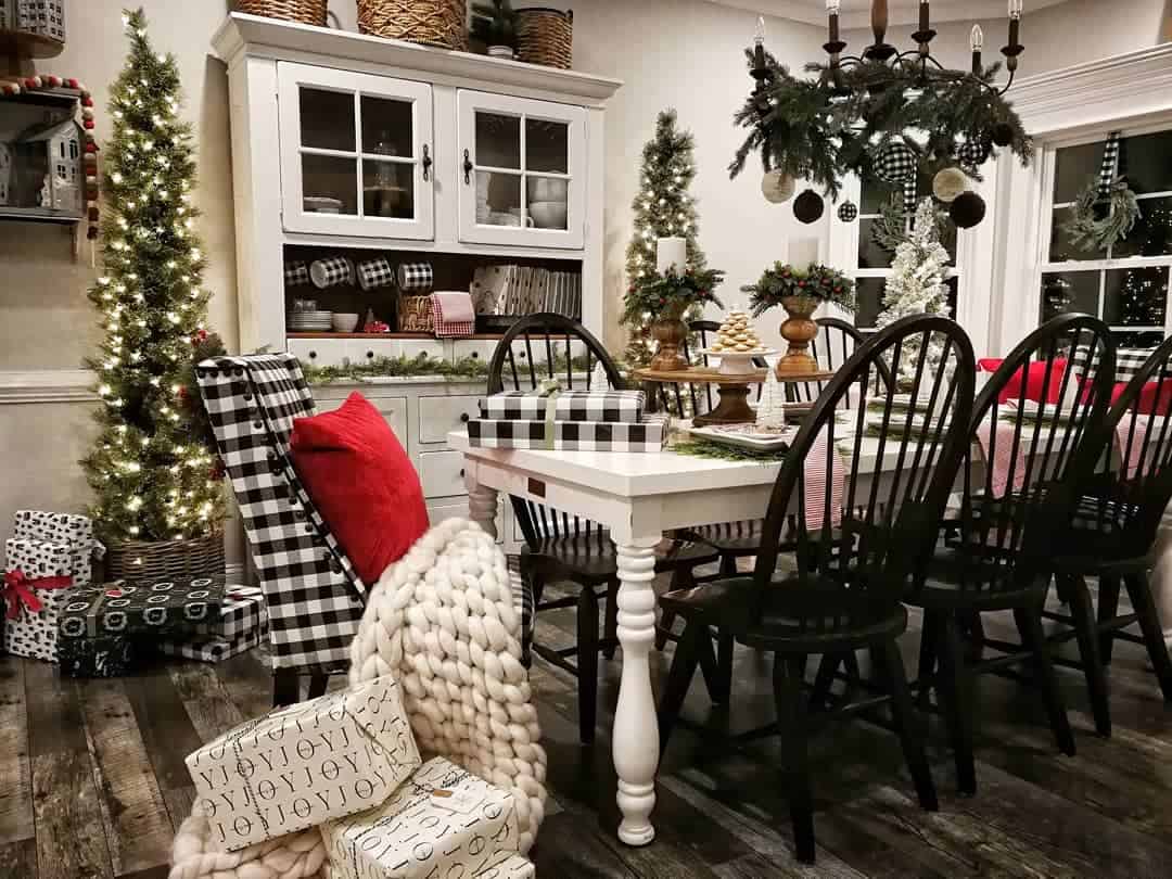Black And White Buffalo Check Dining Room Chairs