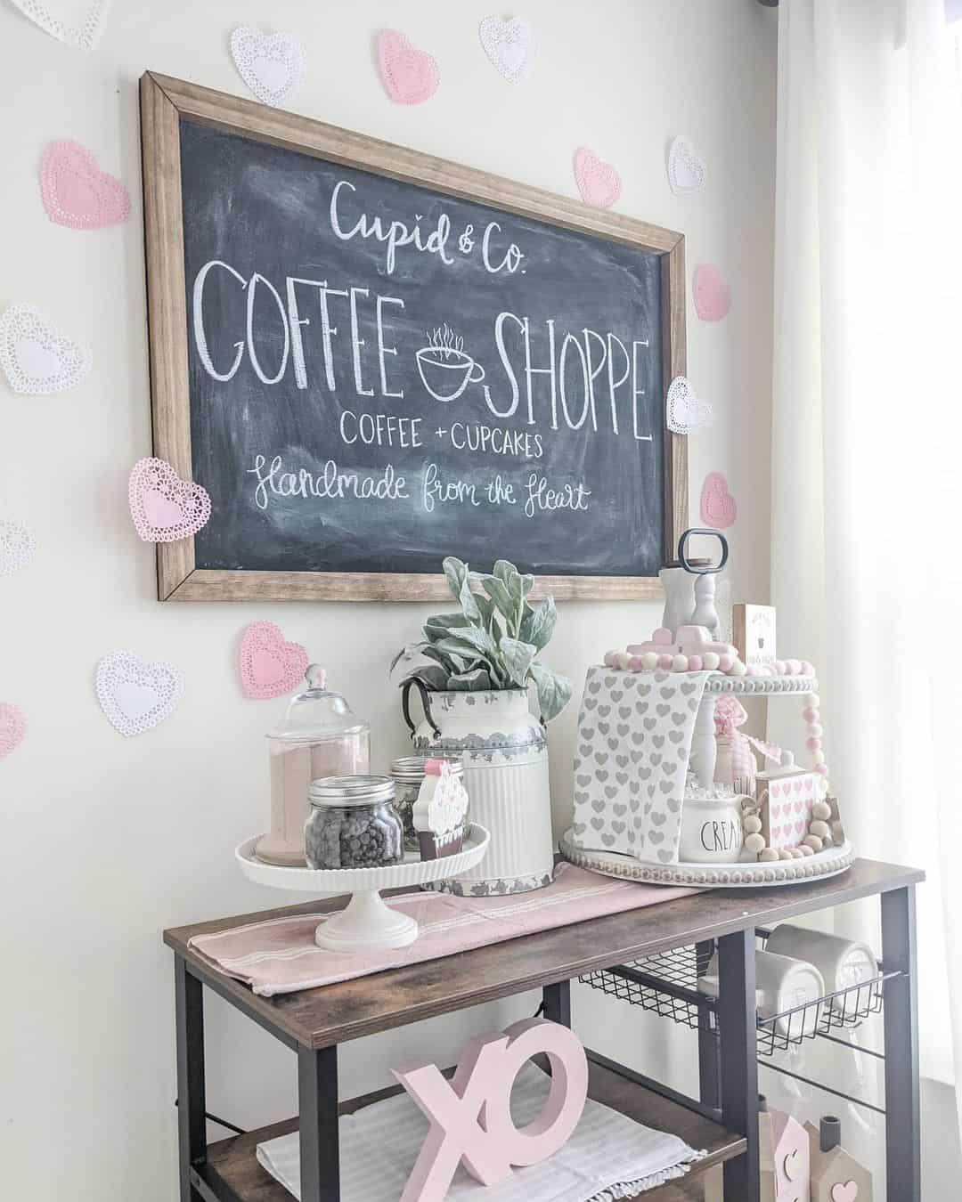 Coffee Bar with Pink Valentine's Day Theme - Soul & Lane