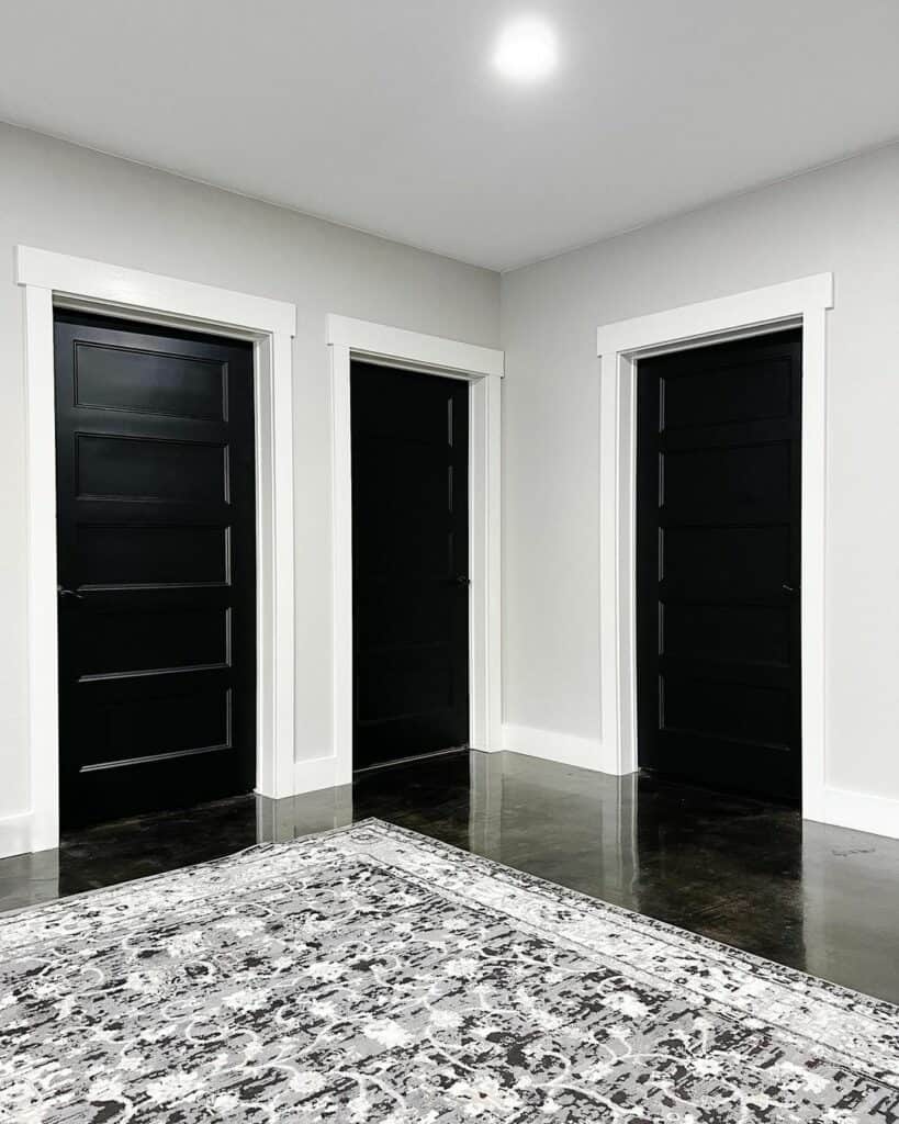Three Black Doors With White Trim 819x1024 