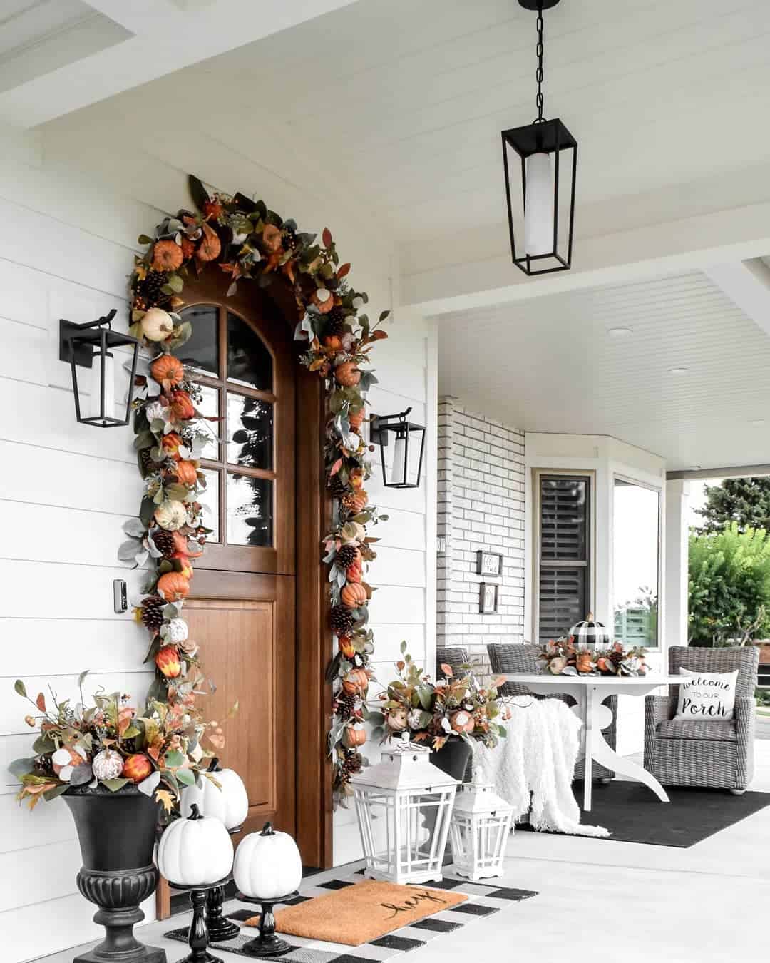 White Porch with Autumnal Door Arch - Soul & Lane