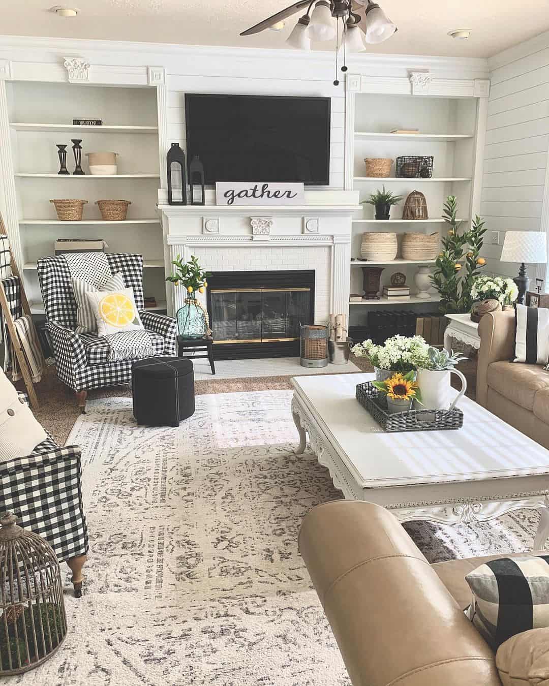Black and White Checked Chairs With Shiplap Walls - Soul & Lane