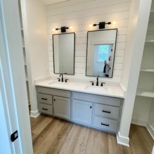 Modern Grey And White Farmhouse Bathroom 300x300 