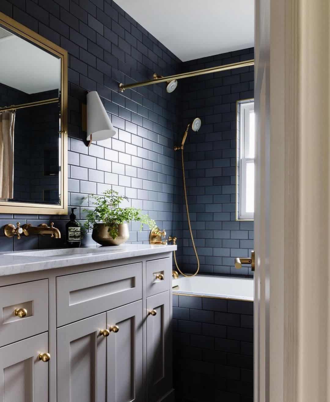 Navy Blue Bathroom Wall Tile - Soul & Lane