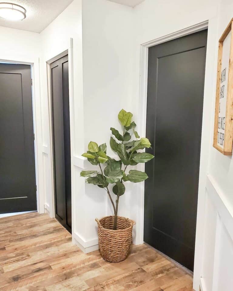 White Interior Door Trim Ideas For Minimalist Hallway 768x960 