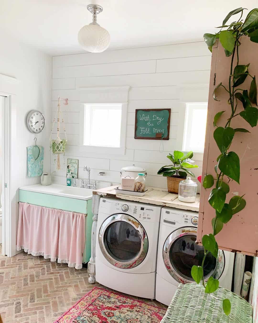 Colorful Laundry Room With Homey Touches - Soul & Lane