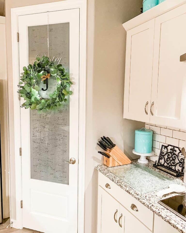 White Pantry Door With Etched Frosted Glass 768x960 