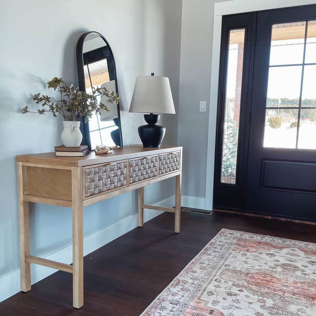 Entryway With Woven Drawer Console Table Soul & Lane