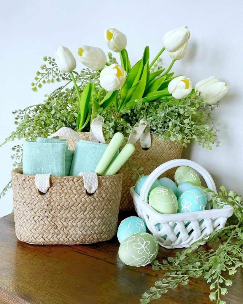 Green and Blue Easter Display