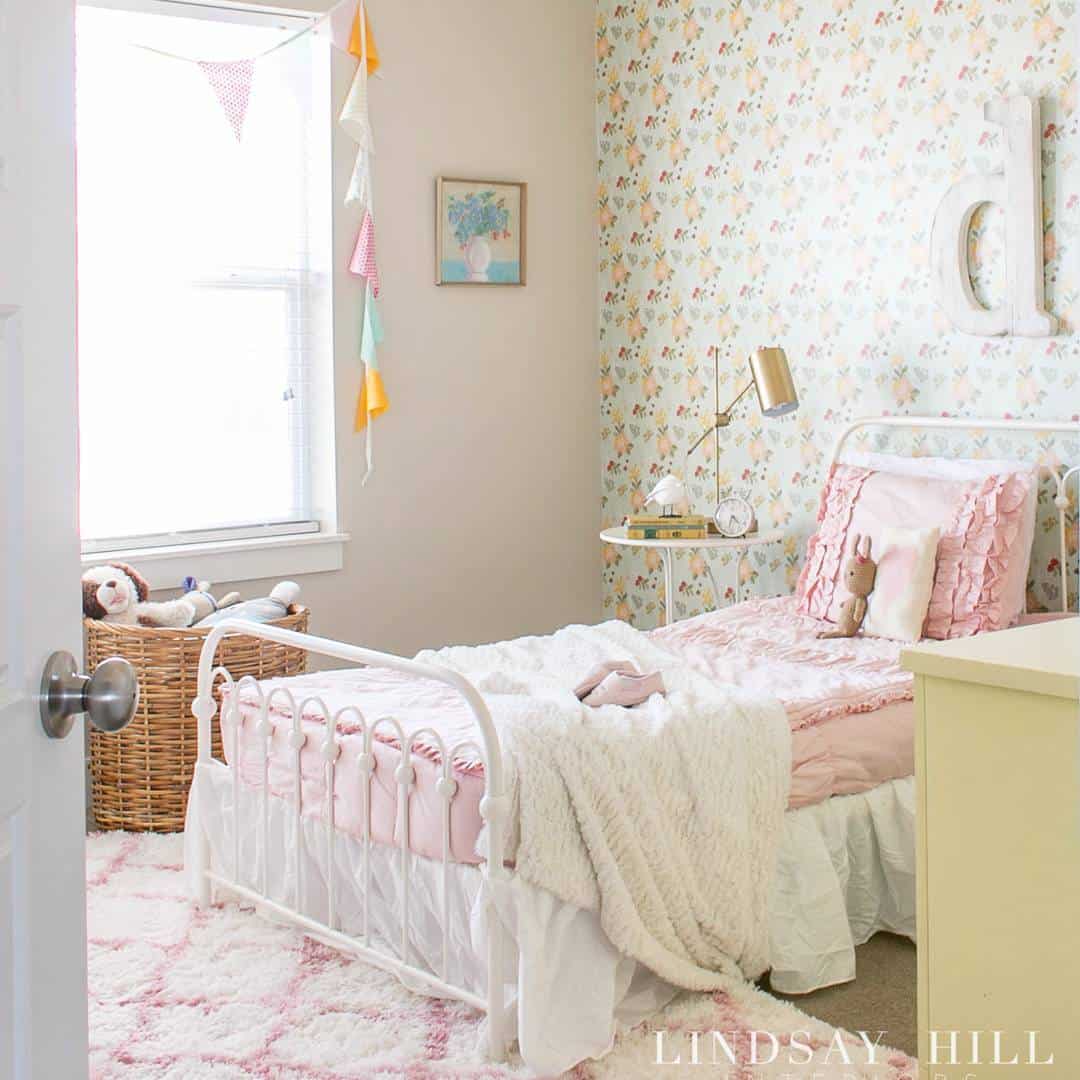 Pink and Yellow Wallpaper Inspiration for a Girl's Bedroom - Soul & Lane