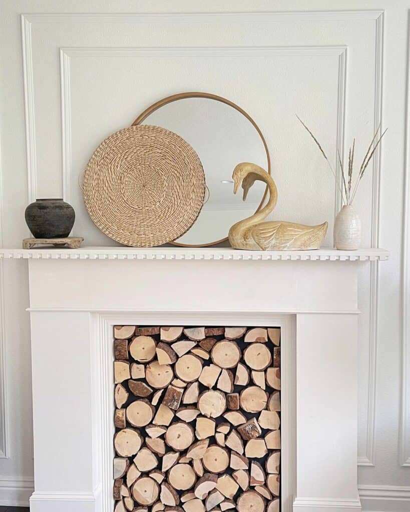 White Painted Fireplace With Modern Décor - Soul & Lane