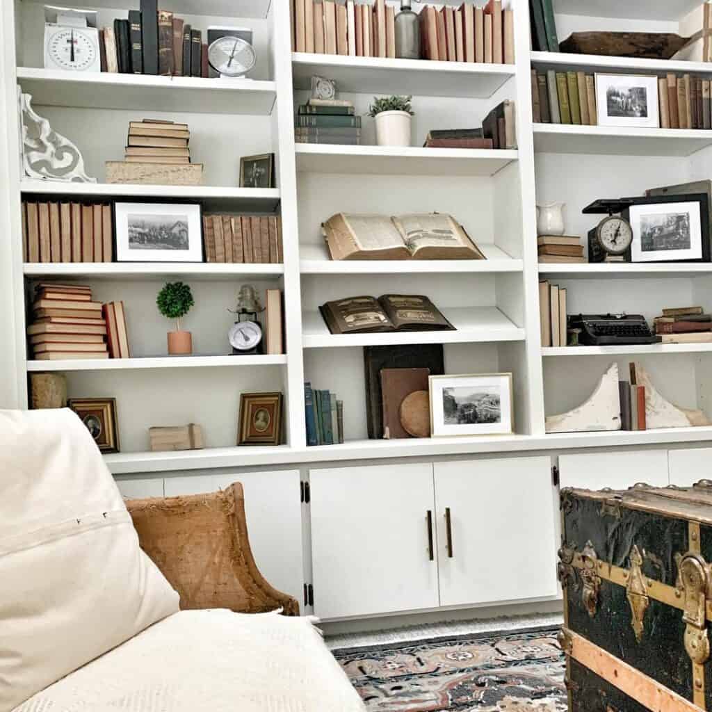 Victorian Library With White Built-in Bookshelves - Soul & Lane