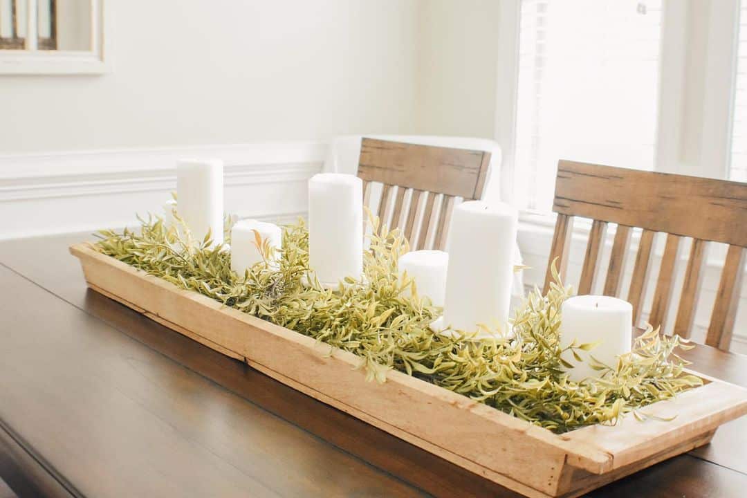 Wooden Centerpiece Tray With Succulents and Candles - Soul & Lane