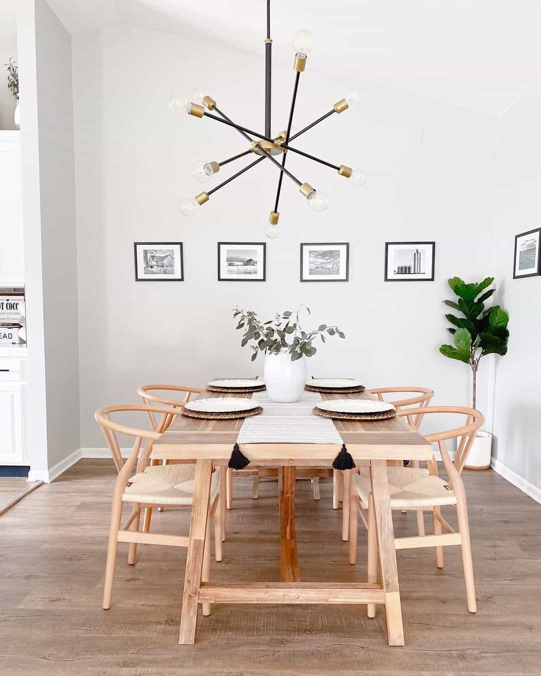 Modern Farmhouse Dining Room With Sawhorse Table - Soul & Lane
