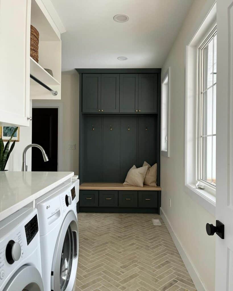 Mixed Mudroom and Laundry Room - Soul & Lane