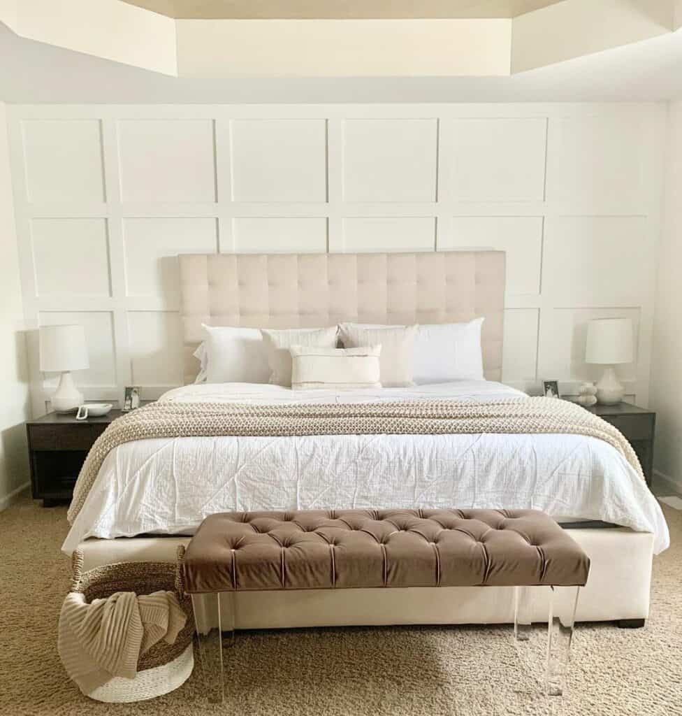 Modern Bedroom With Upholstered Bench - Soul & Lane