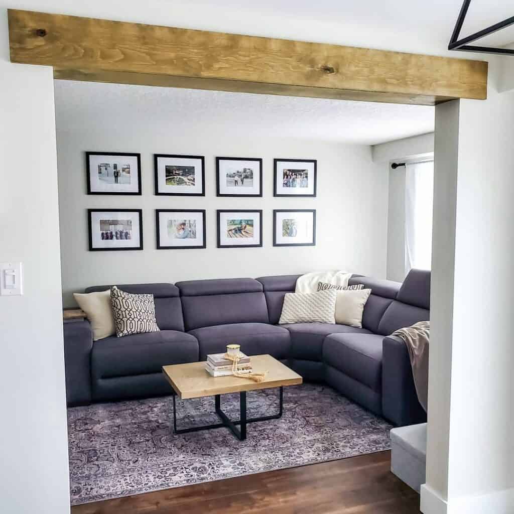 Wood Beam as a Living Room Intro